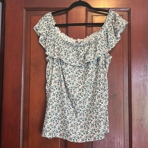 Loft off the shoulder cotton blend blouse